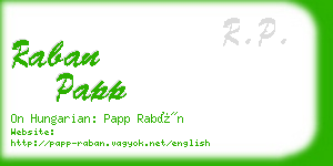 raban papp business card